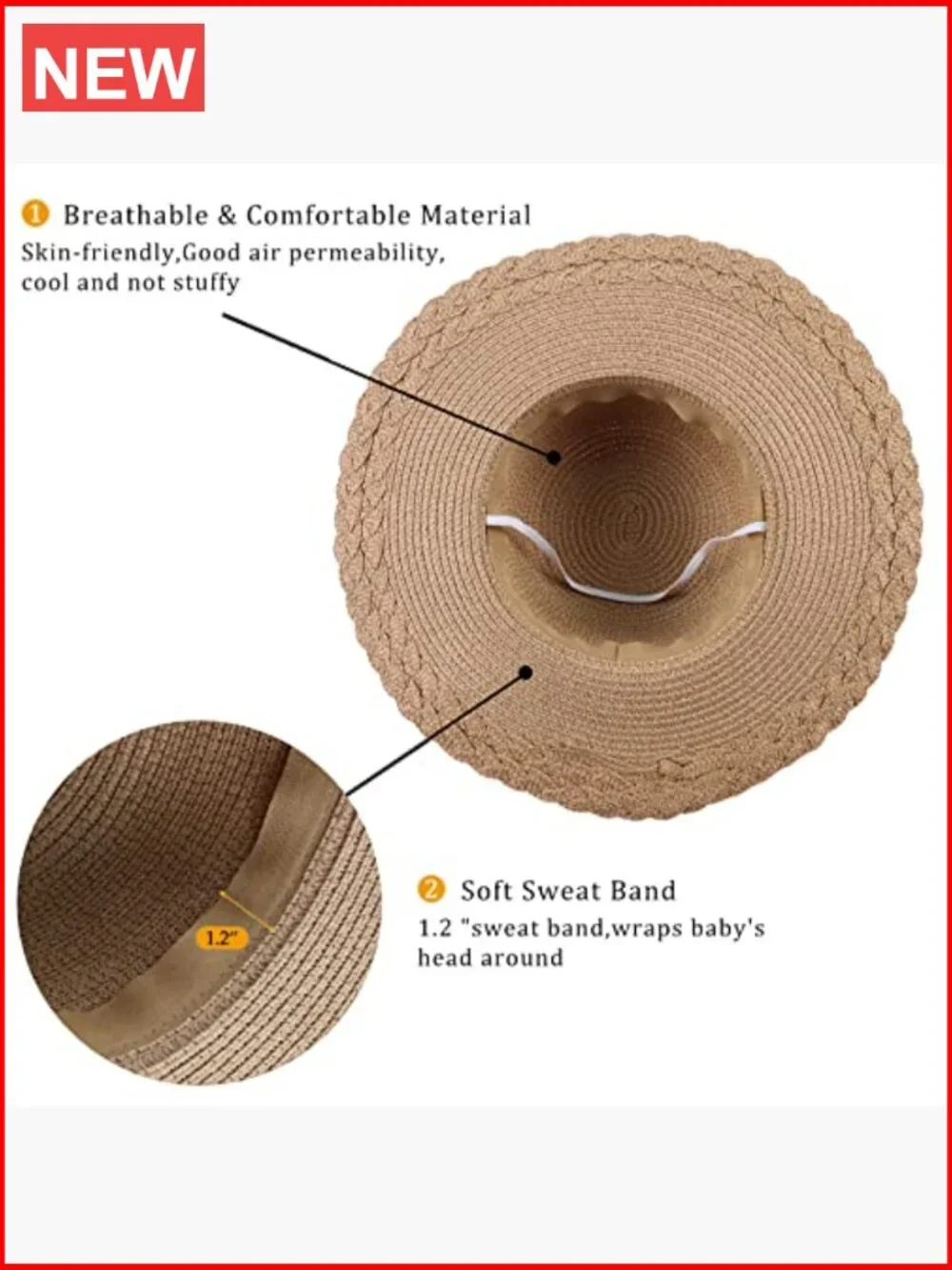 Paper Straw Sun Hat with Bowknot for Girls
